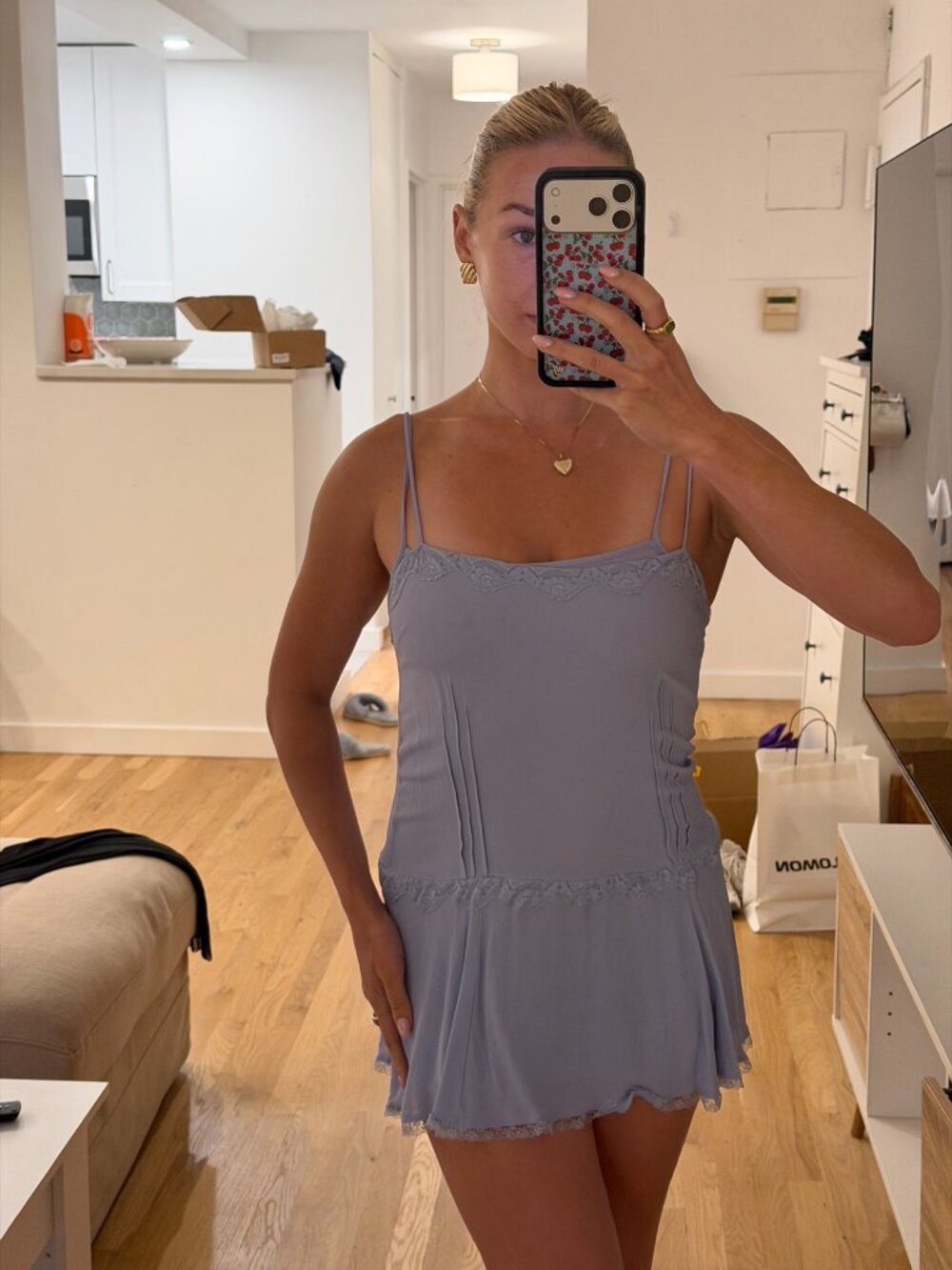 Reformation Pastel Blue Two Layer Mini Dress